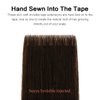 SUYYA Invisible Tape in Hair Extensions Human Hair Darkest Brown Seamless Injected Hand-Tied Pro Quality Virgin Human Hair 20PCS 40G/Pack Straight Tape Ins(14 inch #2 Darkest Brown)