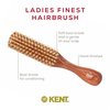 Kent DA4S Finest Women's Danta Wood, Soft White Bristle, Narrow Grooming Hair Brush - Fine or Thinning Hair, Promotes Shine / Stimulates Scalp