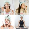 Atoden Spa Headband and Wristband Set Skincare Headband Makeup Headband Bowknot Snail Headbands Wrist Bands for Washing Face Cute Animal Face Wash Headband for Women Girls (Green)