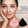 2 Pcs EVAOUXIU Triangle Powder Puff for Face Powder, Soft Plush Setting Powder Puff, Velour Cosmetic Foundation Blender Sponge Beauty Makeup Tools (Black&Pink)