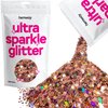Glitter Multi Size Rose Gold Holographic Ultra Sparkle Sequins Nail Face Festival Christmas Halloween Makeup Chunky Fine 100g / 3.5oz