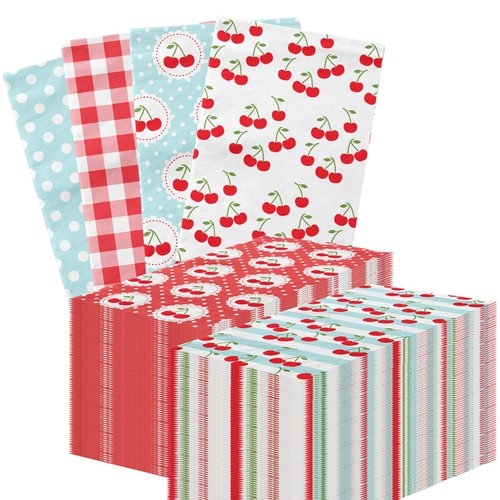 Cherry Decorations Napkins, 40pcs Cherry Napkins Disposable Red Cherry Fruits Paper Napkins Cherry themed decor for Girls Birthday Party Baby Shower Decorations