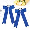 DEEKA 16 PCS Collegiate Style Cheer Bows Long Tail Skinny Cheer Bow Ponytail Holder Handmade Bows for Girls Teens Softball Cheerleader Sports -Royal Blue