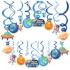 30Pcs Outer Space Theme Party Decoration,Hanging Swirl Ceiling Whirl Party Supply for Boy Birthday Party Decorations, Baby Shower Party Hanging Decor