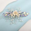 Rumtock Pearl and Flower Gold Hair Clip for Wedding Brides Bridesmaid Flower Girls Handmade Hair Piece (Gold)