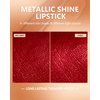 MAKI YIKA Red Lipstick for Women Metallic Lipsticks Glitter Long Lasting Lipstick No Smudge No Transfer Liquid Lip Gloss (BR20 Crushed Ruby)