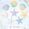 Juexica 8 Pieces Starfish Hair Clip Halloween Mermaid Accessories Resin Seashell Starfish Seastar Hair Clip Mermaid Costume Accessories for Women