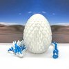 3D Printed Dragon with Dragon Egg, Full Articulated Gemstone Dragon, White and Blue Gemstone Dragon, Executive Desk Toy, Fidget Toys for Autism/ADHD D063WB