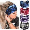 STGDAK Boho Hair Bands for Women's Fashion Wide Hair Headband Hair Bandana Elastic Yoga Running Sports Knotted Headband Non Slip Head Wraps Hair Accessories for Women Girls 4Pcs