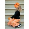Jumbo Cheer Bows Orange Hair Bow Clips 8 Inch Big Orange Bows for Girls Hair Women Cheerleading Bows Softball Team Bows Cheerleader Hair Bows for Halloween Costumes Festivals Birthdays
