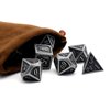 Metal Dice Set, HNCCESG Polyhedral D&D Dice for Dungeons and Dragons RPG DND Dice for Role Playing MTG Tabletop Gaming Shadowrun Pathfinder 7PCS D20 D12 D10 D8 D6 D4（Ancient Silver）