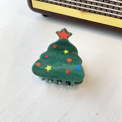 Christmas Tree Hair Claw Clips, Christmas Hair Clips Cute Tree Hair Grip Clips Strong Hold Cartoon Acrylic Jaw Claw Clips Christmas Claw Clips Nonslip Hair Barrettes Festive Hair Decoration for Women