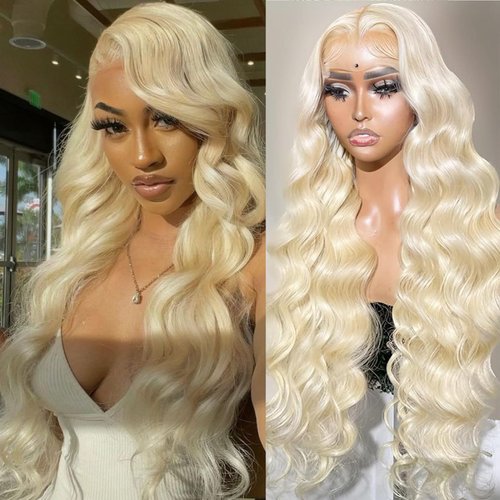 MMFZPHEIR 613 Lace Front Wig Human Hair 13x4 Body Wave HD Transparent Lace Front Wigs Human Hair Blonde Wig Human Hair Glueless Wigs Human Hair Pre Plucked Pre Cut With Natural Hairline 24 Inch