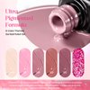 Beetles Gel Nail Polish Set 6 Colors Pink Confetti Collection Classic Nude Pink Glitter Pastel Gel Nail Polish Set Soak Off Uv Led Gel Polish Nail Art Varnish Manicure Kit Gift