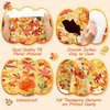FULJOOY 4 Pcs Fall Tablecloth Sets 2 Maple Leaf Plastic Table Cover and 2 Banner Thanksgiving Tablecloth Maple Leaves Table Cloth Waterproof Thanksgiving Rectangle Tablecloth for Harvest Holiday Party