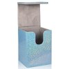 Dmoicols Sparkly Card Deck Box Holds 100+ Single Sleeved Cards,Leather Card Storage Case,MTG Commander Deck Box with 2 Dividers fit TCG CCG Magic Cards Vertical (Sparkly Light Blue Point)