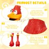 Hungdao 1 Pcs Horse Toys Latex Squeaky Squeeze Chicken Squeak Horse Turkey Balls for Play Fake Screaming Chicken Toys for Horses Soccer Ball for Reduce Separation Anxiety Noise Maker Squeaker (Red)