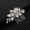 Teyglen Rhinestone Wedding Hair Comb Silver Crystal Bridal Hair Piece Crystal Bride Wedding Hair Comb Sparkly Rhinestone Headpiece Hair Accessories for Women Girls (Silver)