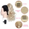 BETHANY Ponytail Extension,15 Inch Drawstring Ponytail Hair Extensions Short Wavy Fake Pony Tail Synthetic Hair Pieces for Women (Blonde)