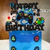 Video Game Happy Birthday Cake Topper Glitter Game Controller Cake Pick Decoration Gamer Birthday Cake Decorations for Video Game Controller Themed Kids Birthday Party Baby Shower Supplies (Black)