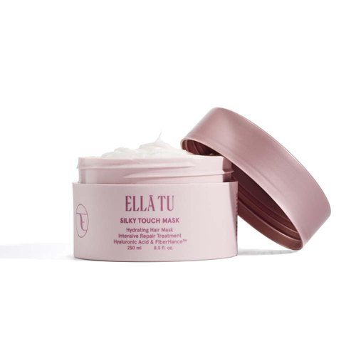 Ellatu Silky Touch Hair Mask - Hydrating & Nourishing Formula - Hyaluronic Acid, Castor & Moringa Oil, Vitamin E, Hydrolyzed Collagen for All Hair Types - Repair, Strengthen, Soften (8.5 oz)