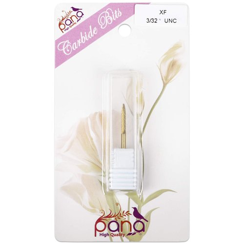 PANA 3/32" Cuticle Clean Nail Carbide Bit for Professional, Nail Salon, Nail Trimmer, Under Nail Cleaner, Electric Drill Machine, Manicure Tools (Gold-UNC, Extra Fine)