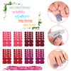 SILPECWEE 8 Sheets Dark Red Nail Wraps for Toes Toe Nail Stickers Decals Toenail Polish Strips Gel Nail Strips Self Adhesive Toenails Polish Stickers Manicure Design with Nail File