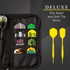 Casemaster Deluxe Nylon Dart Case for Steel and Soft Tip Darts, Holds 6 Darts and Features 8 Pockets for Accessories Like Flights, Shafts and Tips