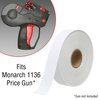 White Pricing Labels for Monarch 1136 Price Gun – 1 Sleeve, 8 Rolls, 14,000 Price Marking Labels - with Ink Roll Included