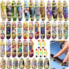 Hiboom 50 Pack Fingerboard Finger Skateboards Professional Finger Boards Collectible Mini Skateboards Creative Fingertips Movement Toys Finger Sports Party Favors for Teens Adults, Random Style
