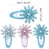 6 PCS Snowflake Hair Clip Christmas Hairpins Glitter Hair Clips Xmas Bow Hair Clip Festive Snowflake Hairpins Alligator Hair Barrettes Hair Accessories for Women Girls
