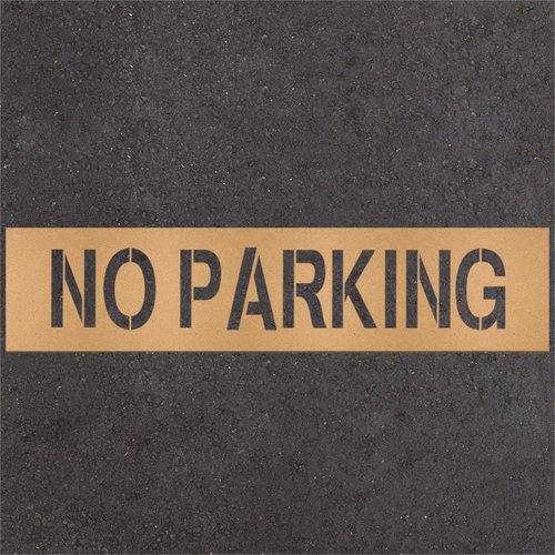 Noveread 12 Inches No Parking Stencil Recycled Fire Lane Stencil Foldable Parking Lots Curbs Painting Stencils Cardboard Reusable Template for Traffic Curb Marking Pavement Sign