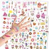 Konsait 176PCS Kids Temporary Tattoo, Fake Waterproof Tattoo Stickers For Children Girls Candy Lollipop Ice Cream Sweet Tattoos for Birthday Summer Beach Children's Day Gift Party Favors Supplies