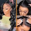 FASCARA 13x4 Body Wave Lace Front Wigs Human Hair Pre Plucked 180% Density HD Transparent Lace Frontal Wigs Human Hair for Women 9A Glueless Wig Human Hair with Baby Hair 18Inch Natural Color