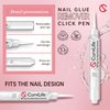 Curvlife New 3 IN 1 Nail Glue Remover Pen, Nail Glue Remover For Press On Nails, Click&Remove Pen Design, Not for Gel Polish Base Coat, For Fake Nails Debonder Adhessive Remover Acetone-free, 2pcs,5ml