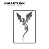 INKARTLINK Temporary Tattoos, Semi Permanent Tattoo Adult Art Design Waterproof Temp Tattoo Party Favors Tattoo Stickers Realistic Look, No Adhesive, Lasts 1-2 Weeks Black (Western Dragon)