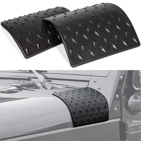 Cowl Body Armor Outer Cowling Cover Corner Guard Fits for Jeep Wrangler Rubicon Sahara Jk Unlimited 2007-2018(Pack of 2)