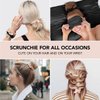Kitsch Satin Hair Scrunchies for Women - Softer Than Silk Scrunchies for Hair | Satin Scrunchies for Girls & Stylish Satin Hair Ties for Women | Cute Satin Hair Scrunchie for Styling, 5 pack (Black)
