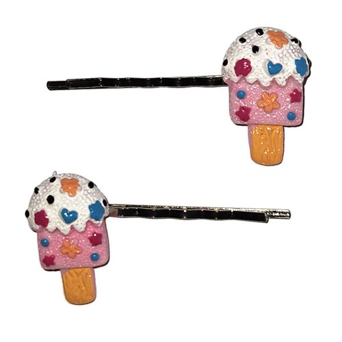 ICE CREAM POPSICLE Summer Bobby PIn Hair Clip Accessory - Set of 2 Handmade