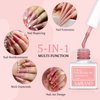 SAVILAND 10ML Builder Nail Gel in A Bottle: 6 Colors 5-in-1 Sheer Pink Gel Builder Set Nail Strengthener Extension Gel Kit Hard Gel for Nails Thickening & Repair, as Gift for Women