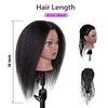 LUNGCYX Mannequin Head Human Hair,Cosmetology Manikin Head With 100% Real Human Hair Doll Head for Hairdresser Training Practice Braiding Hair Styling (BLACK-508)