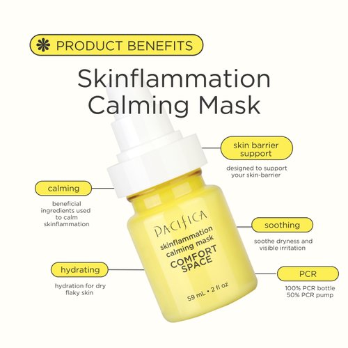 Pacifica Comfort Space Skininflammation Calming Face Mask, Soothes Dryness & Visible Skin Irritation, Vegan & Cruelty-Free, 2 Fl Oz