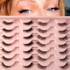 14 Pairs Half Lashes Natural Look with Clear Band Cat-Eye Lashes Wispy Fluffy Accent False Eyelashes, 2 Styles Mixed 3/4 Corner Lashes Reusable Soft DIY Cluster Lashes Pack by Heracks(38+62)