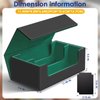 Homthy 1200+ Card Deck Case for Trading Cards, Leather Magnetic Closure Commander Card Storage Box Magic Card Protectors Fit for Sports Cards, Game Card Standard Cards (Green)