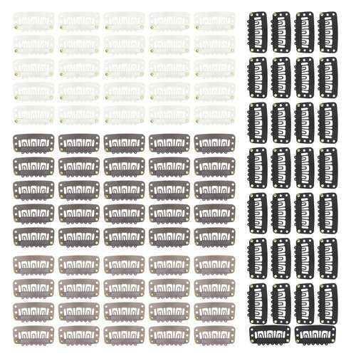 100PCS Wig Clips - U-Shape Metal Clips With Soft Rubber, Stainless Steel Hair Extension Clips for Securing Wig No Sew, Extension Hair Clips for Brides & Wedding Veils
