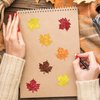 Whaline 500Pcs Fall Maple Leaf Stickers 5 Colors Glitter Autumn Decals Shinny Self Adhesive Labels for Thanksgiving Party Cards Seal Envelopes Home Window Door Supplies