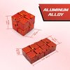 DOLASEV Fidget Toys Infinity Cube, ADHD Desk Toys for Office for Adults Stress Relief, Metal Fidget Toys for Kids Party Favors, Stocking Stuffers, Easter Basket Stuffers (Red Yellow)