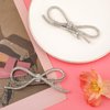 2pcs Bow Hair Clips, Silver Rhinestone Crystal Bowknot Clips Stylish Rhinestone Bow Hairpin Bowknot Barrettes Hair Accessories for Women Girls