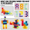 VJOALIN 72 PCS Magnetic Blocks for Toddler Toy 3-8, Night Light Magnetic Building Blocks for Kids, 9 Colors Magnet Blocks for Christmas Birthday Present