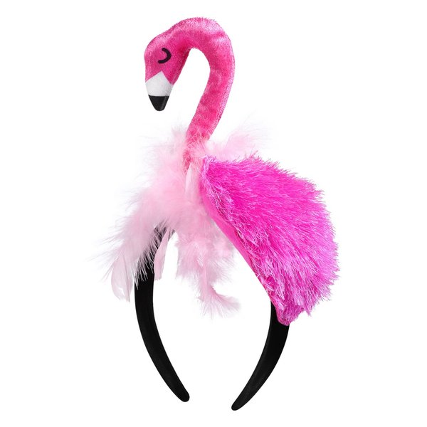 IMIKEYA Flamingo Headband, Pink Costume Headband for Children, Flamingo Hair Accessory for Tropical Carnival Party Decoration, Photography Prop, Holiday Headband
